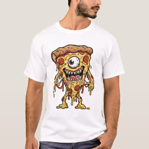 T-shirt Tranches de pizza de monstre drôle de personnage d