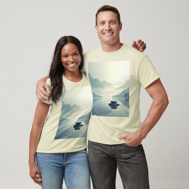 T-shirt Tranquil Mountain Lake Serenity (Unisexe)