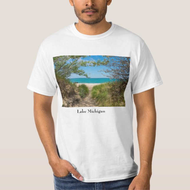 T-shirt Tranquillité du lac Michigan (Devant)