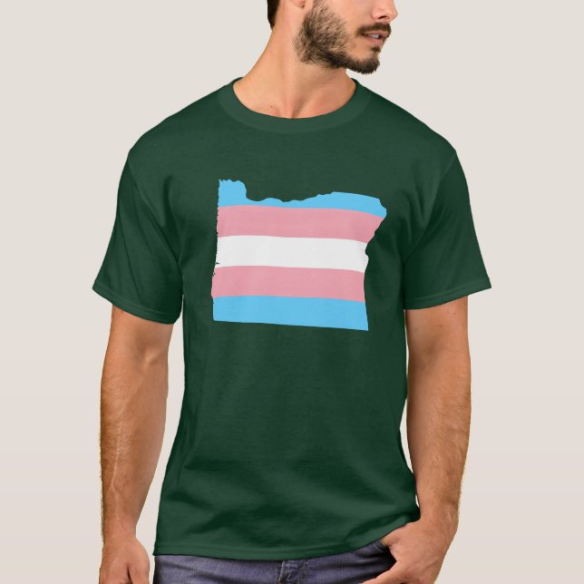 T-shirt Trans Flag Oregon LGBT Pride Support funny (Devant)
