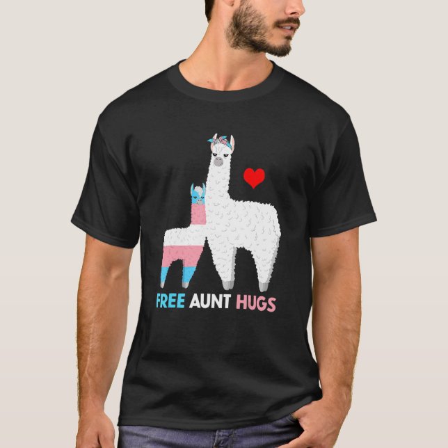 T-shirt Trans Llama Tante Libre Hugs Fier Ally Transgenre (Devant)