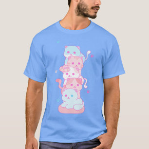 T-shirt Trans Pride LGBT Kawaii Cute Chat Pile Transgenre 
