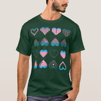 T-shirt Trans Pride Mois Drapeau Transseual Coeurs LGBT Tr