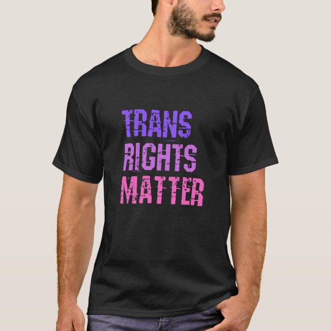 T-shirt Trans Rights Now Human Rights LGBTQ Transgender Fl (Devant)