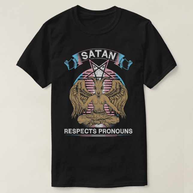 T-shirt Trans Satan Pronounes, Transeual MTF FTM, Transgen (Design devant)