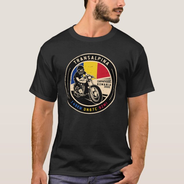 T-shirt Transalpina Roumanie Motorcycle (Devant)