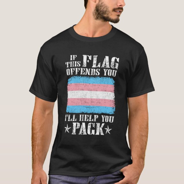 T-shirt Transférer Si Ce Drapeau Vous Offense Je Vous Aide (Devant)