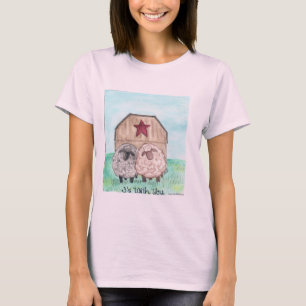 T-shirt transfert unique d'aquarelle des moutons