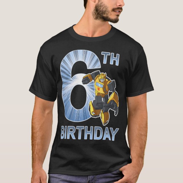 T-shirt Transformateurs Bumblebee 6E Anniversaire Vintage (Devant)