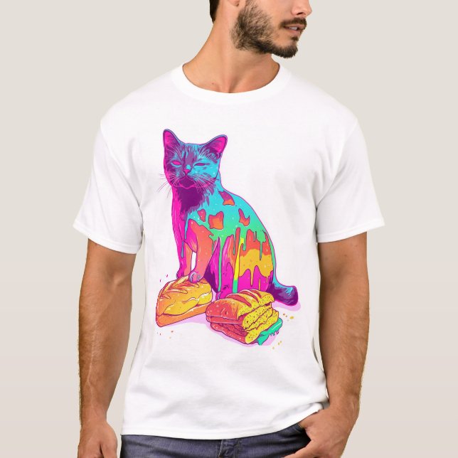 T-shirt Transformation de pain – Mème de chat drôle et bog (Devant)