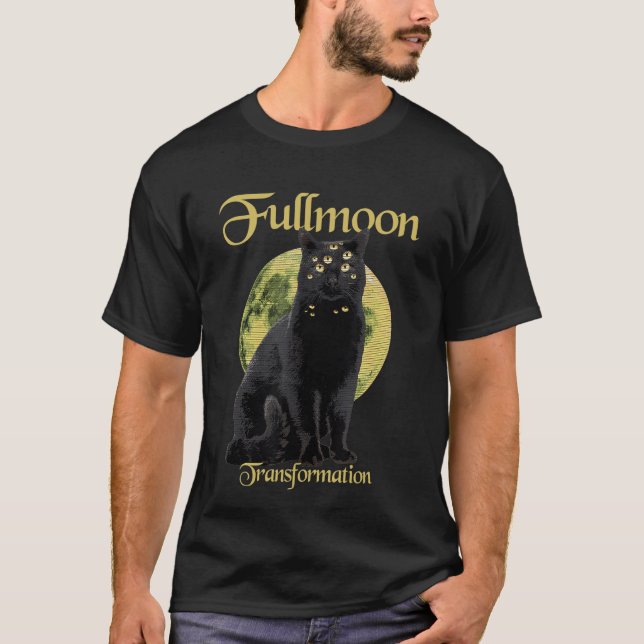 T-shirt Transformation de pleine lune Horreur Chat Fête d' (Devant)