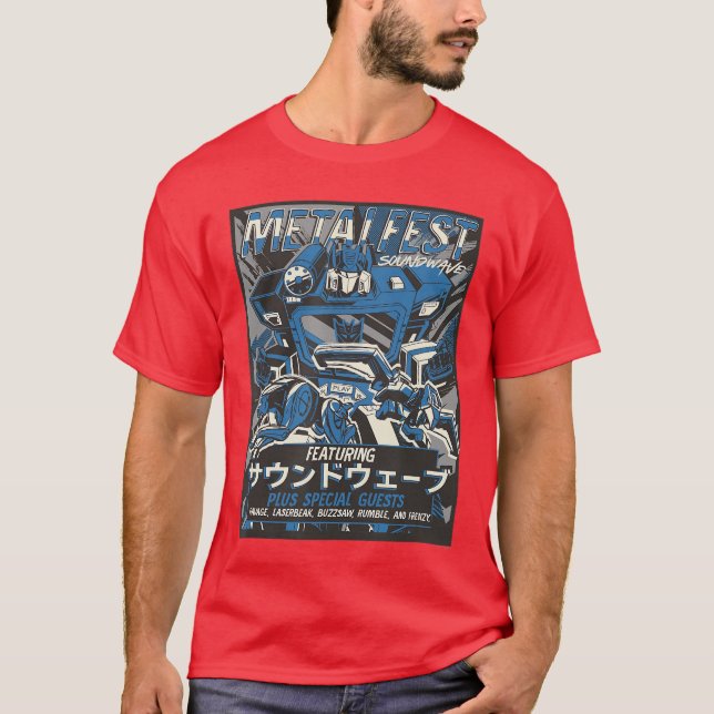 T-shirt Transformers Metal Fest Soundwave Comic Style Post (Devant)