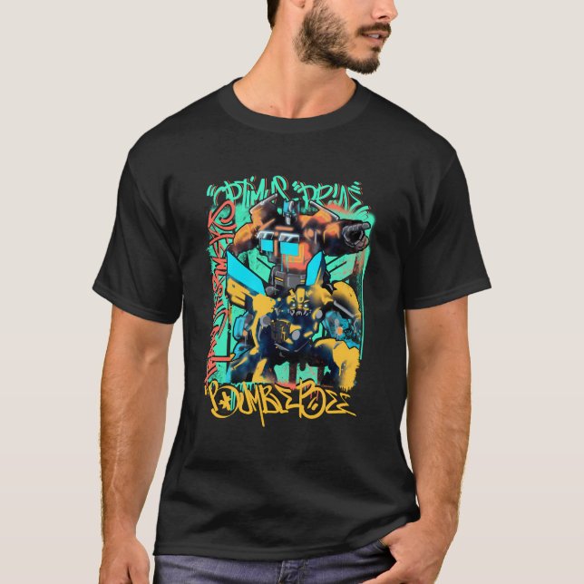 T-shirt Transformers Montée Des Bêtes Optimus Bee Graffi (Devant)