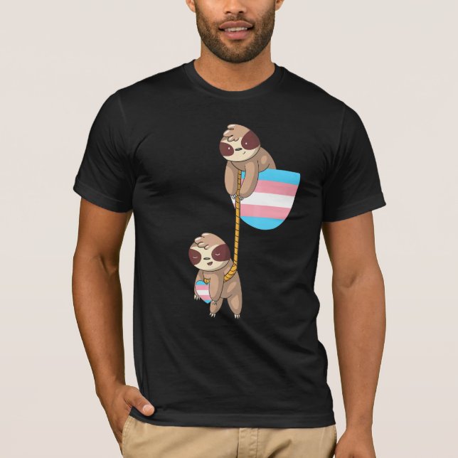 T-shirt Transgender Falling Sloth Trans Pride Transs Lgbtq (Devant)