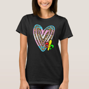 T-shirt Transgender Heart Lgbt Q mignon Empreinte de léopa