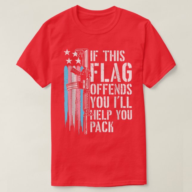 T-shirt Transgender If This Flag Offends You Ar 15 Gun Rig (Design devant)