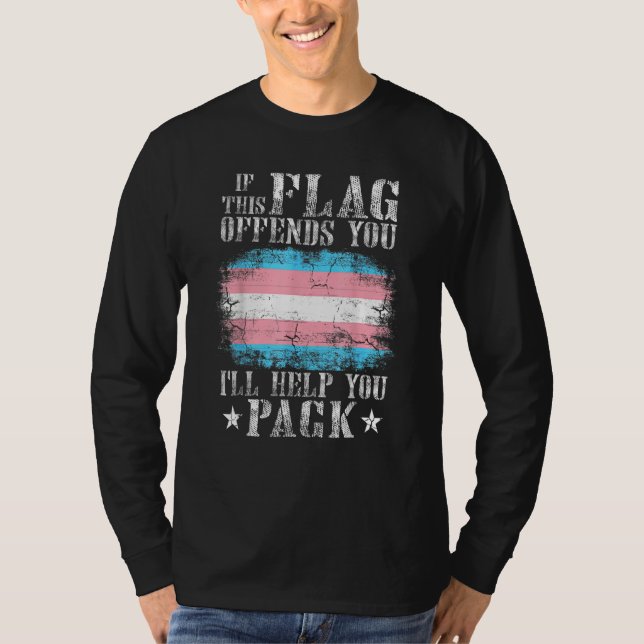 T-shirt Transgender If This Flag Offends You Trans Rainbow (Devant)