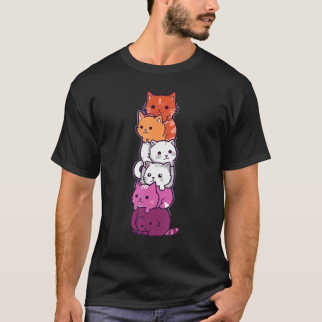 T-shirt Transgender Pride Cat LGBT Trans Flag Cute Cats (Devant)