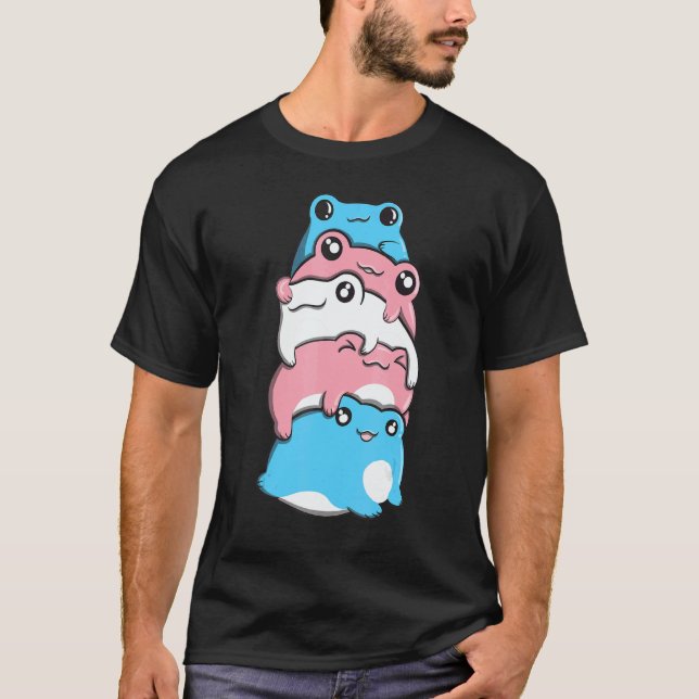 T-shirt Transgender Pride Frog Pile Transgender Flag Cotta (Devant)