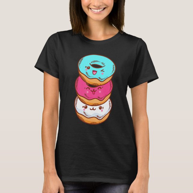 T-shirt Transgender Pride LGBT LGBTQ Flag Cute With Donut  (Devant)