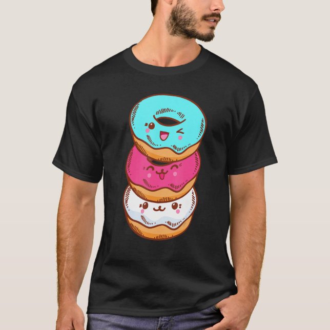 T-shirt Transgender Pride LGBT LGBTQ Flag Cute With Donut  (Devant)