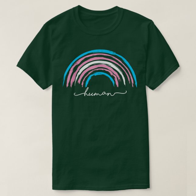 T-shirt Transgender Rainbow Human Trans Pride LGBT  (Design devant)