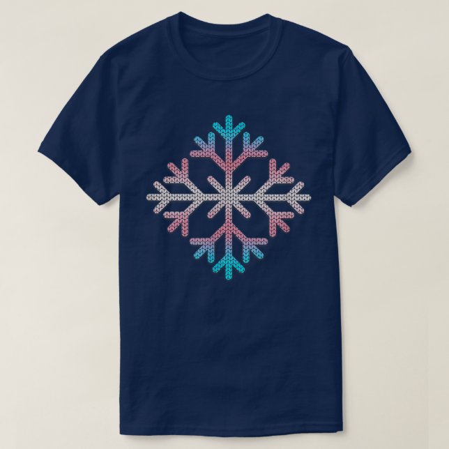 T-shirt Transgender Snowflake Trans Pride Ombre Boho Knitt (Design devant)
