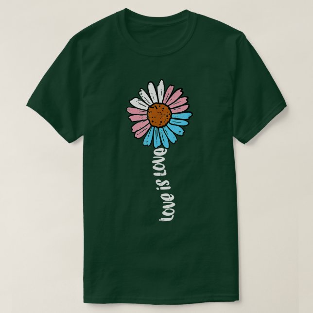 T-shirt Transgender Sunflower Love Trans Pride Stuff Flag  (Design devant)