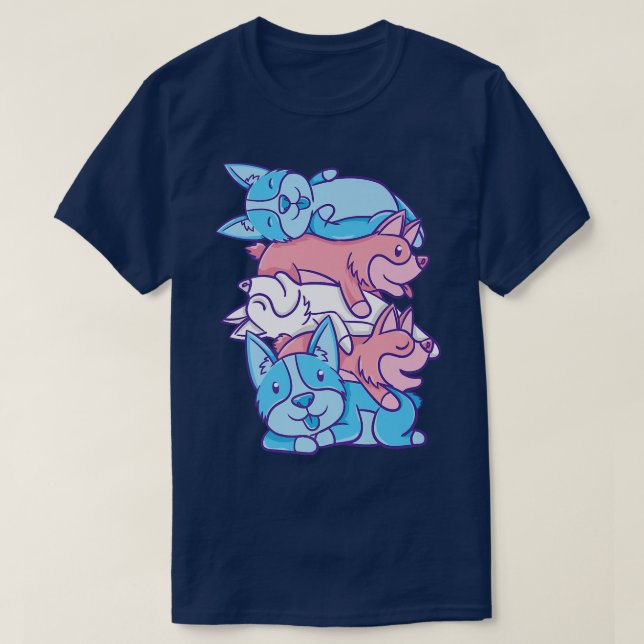 T-shirt Transgenre1330 Corgi Pile Transgenre (Design devant)