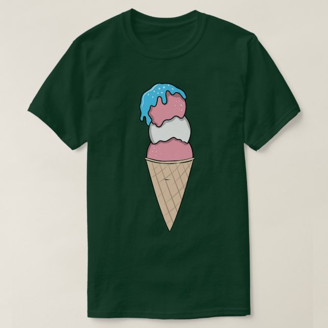 T-shirt Transgenre Crème glacée Trans Pride  (Design devant)