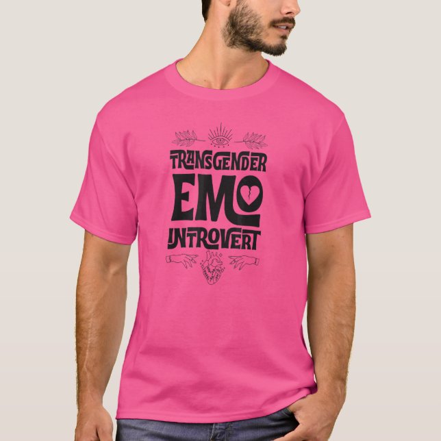 T-shirt Transgenre Emo Introvert Fierté Ado mystique tenda (Devant)