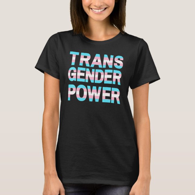 T-shirt Transgenre Power Trans Pride Lgbtqia Hommes Femmes (Devant)