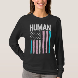 T-shirt Transgenre Pride Human Lgbt Rainbow American Fla