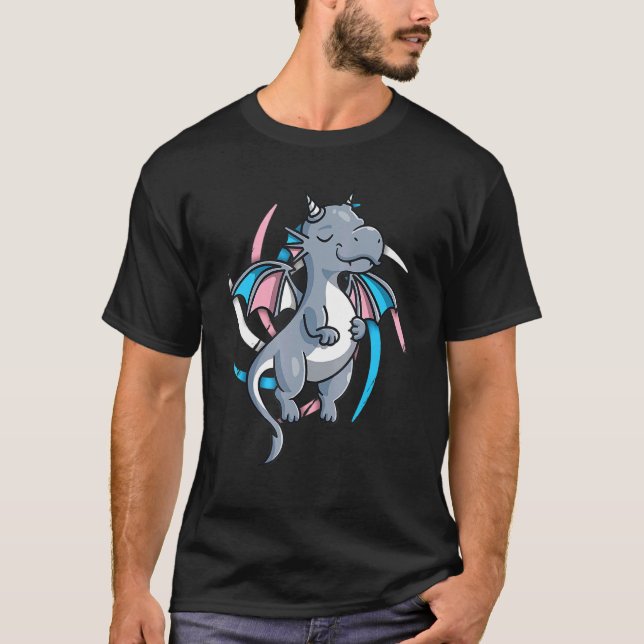 T-shirt Transgenre Pride Stuff Trans Dragon Video Game L (Devant)