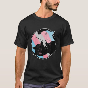 T-shirt Transgenre Yin Yang Chat, Drapeau Trans Pride LGBT