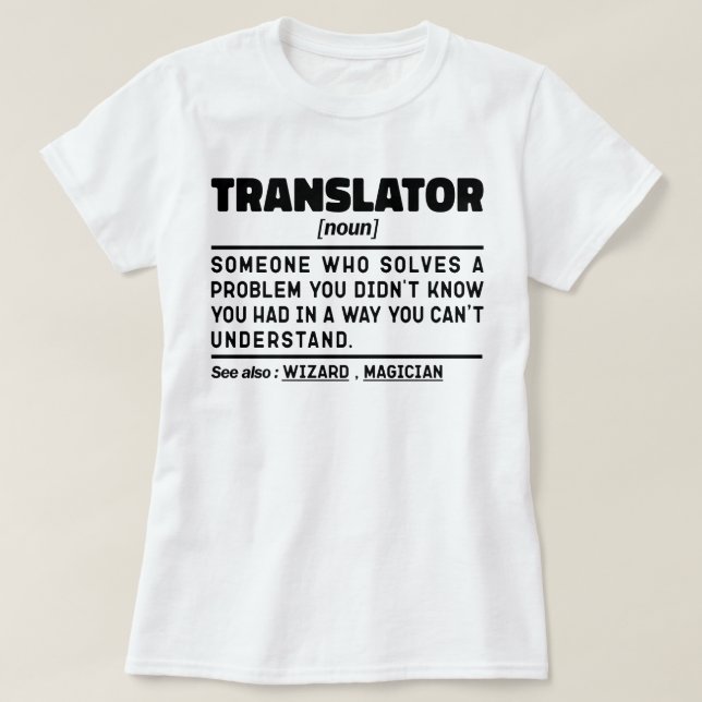 T-shirt Translator Noun Définition Anniversaire Présent Am (Design devant)