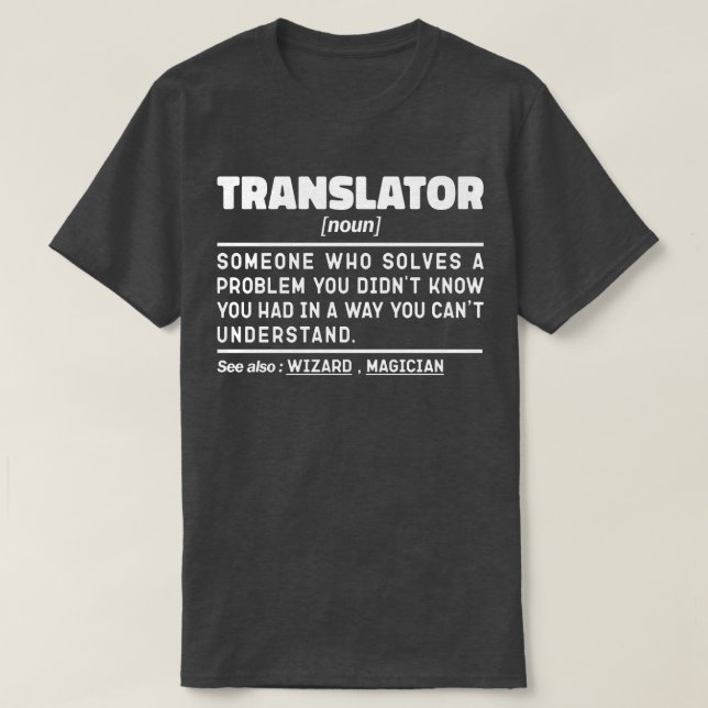 T-shirt Translator Noun Définition Anniversaire Présent Am (Design devant)