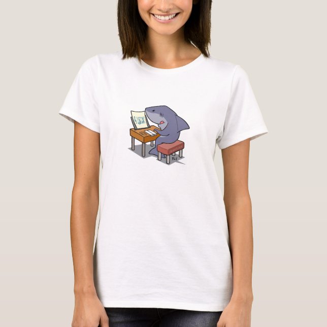 T-shirt transparent de musique de requin (Devant)