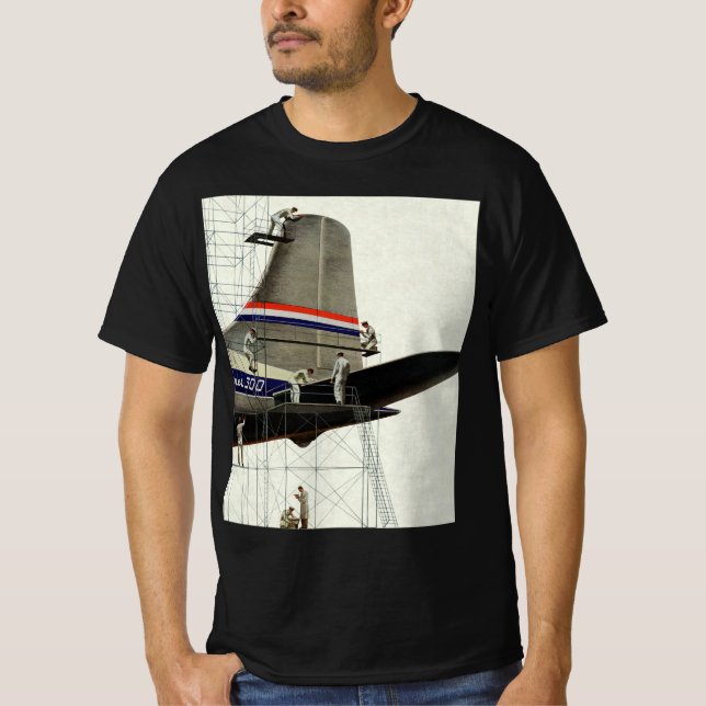 T-shirt Transport vintage, maintenance des avions (Devant)