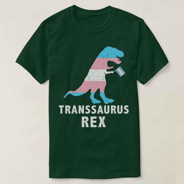 T-shirt Transsaurus rex dinosaure en transgenre pour trans (Design devant)