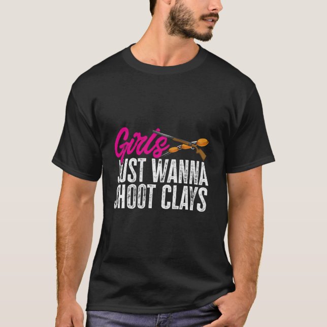 T-shirt Trap Shooting Just Wanna Shoot Clay Pigeon Shootin (Devant)