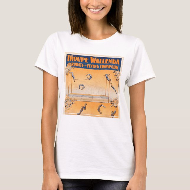 T-shirt Trapeze, acrobates Et Trampoline Volante (Devant)