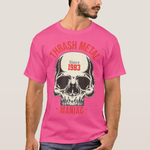 T-shirt Trash Métal Maniac Crâne Métal Lourd 1983 Pour Met
