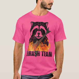 T-shirt Trash Team Funny Raccoon Lourd Metal Guitare Playe