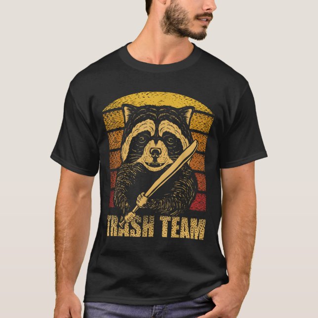 T-shirt Trash Team Pandas Raccoon Animal Garbage Gang (Devant)
