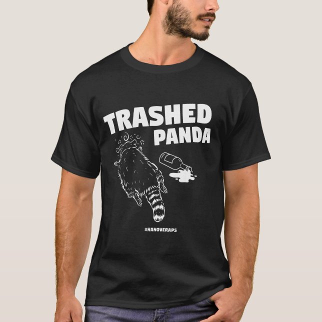 T-shirt Trashed Panda Drunken Raccoon Funny Meme  (Devant)