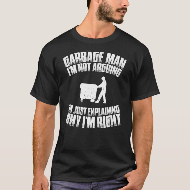 T-shirt Trashman Je ne parle pas de Garbage Man (Devant)