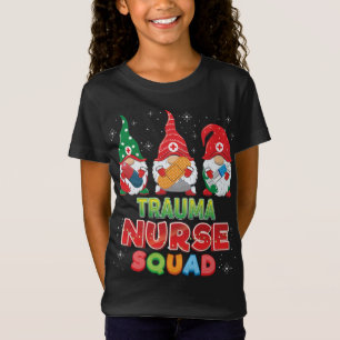 T-Shirt Trauma Infirmière Squad Gnomes de Noël Gomme Doule
