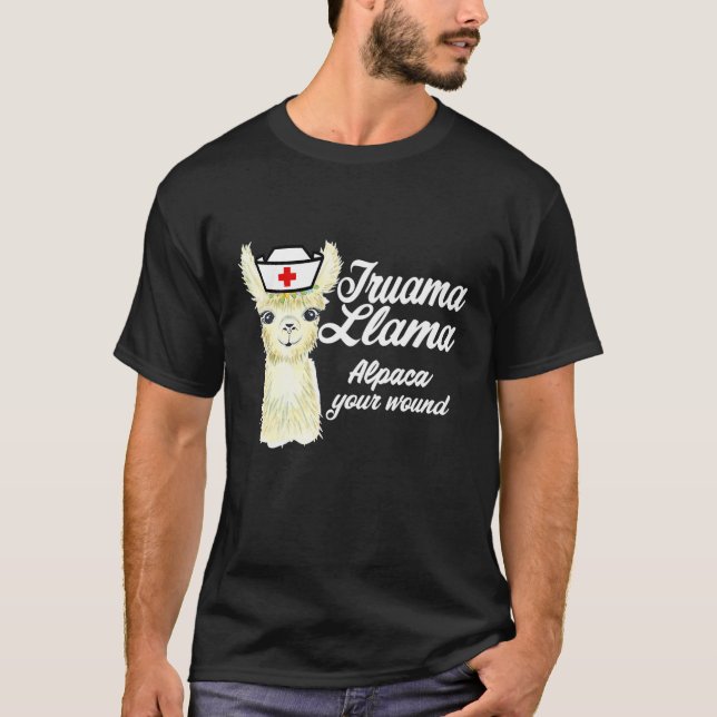 T-shirt Trauma Llama Alpaca Votre blessure Trauma llama In (Devant)