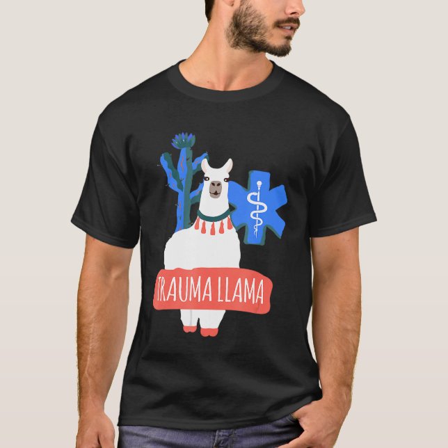 T-shirt Trauma llama Llama Paramedic plaisante EMS EMR. (Devant)